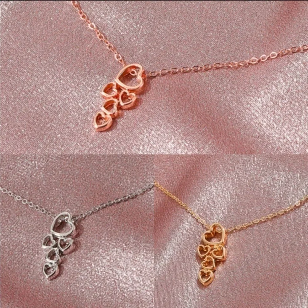 Necklace Heart pendant Zinc alloy Electroplated